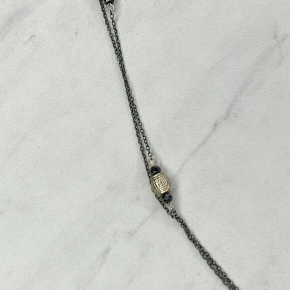 Chico's Double Strand Long Beaded Chain Link Necklace - Picture 7 of 10